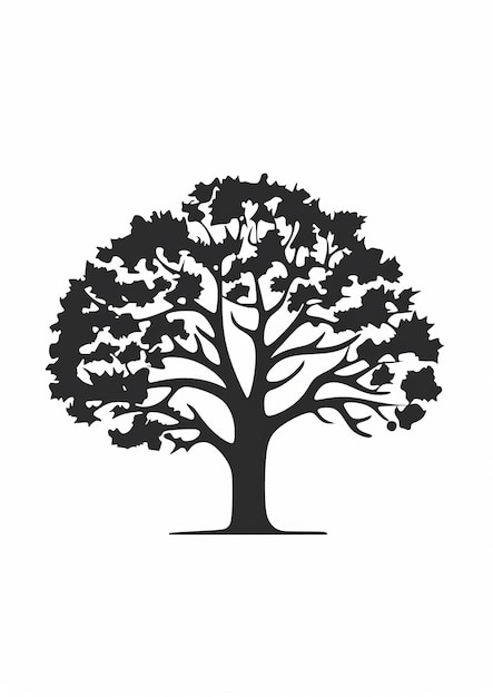 Clean And Simple Oak Tree Icon On White Background