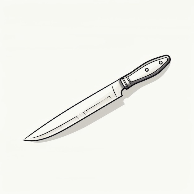 Photo clean and streamlined knife illustration on white background