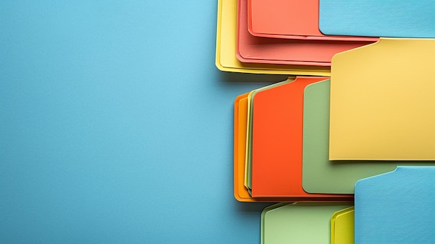 Clean and Tidy Open and Closed Folders on a Desk