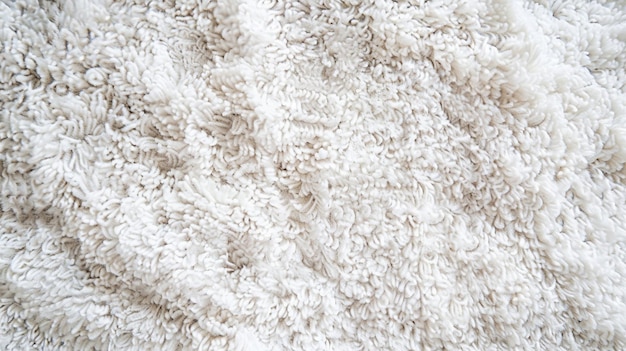 Photo clean white boucle rug texture close up background