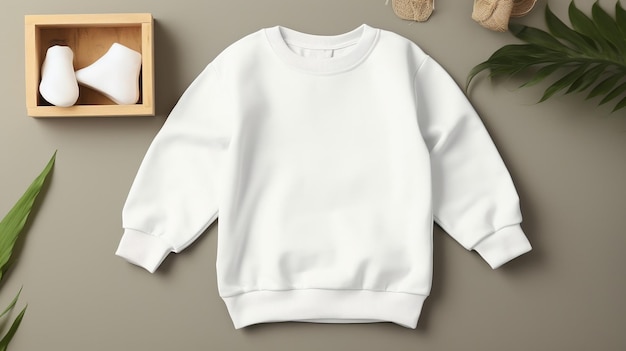 Clean White Gildan 1800 Sweater Mockup on Hanger