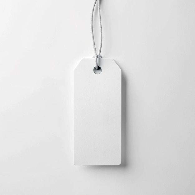 Photo a clean white pricing tag mockup on white background