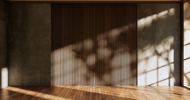 Cleaning empty room interior japandi wabi sabi style3D rendering