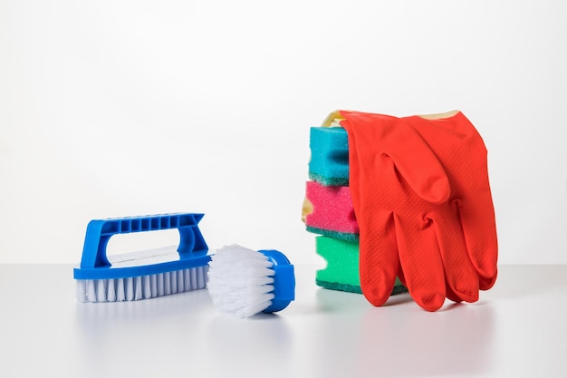 Cleaning kit consisting of brushes gloves and cleaning powder