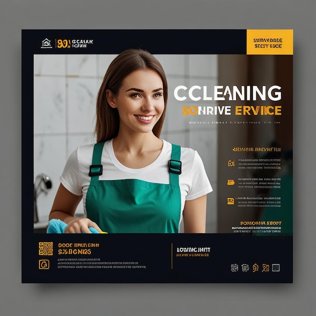 Photo cleaning service social media post or instagram banner template