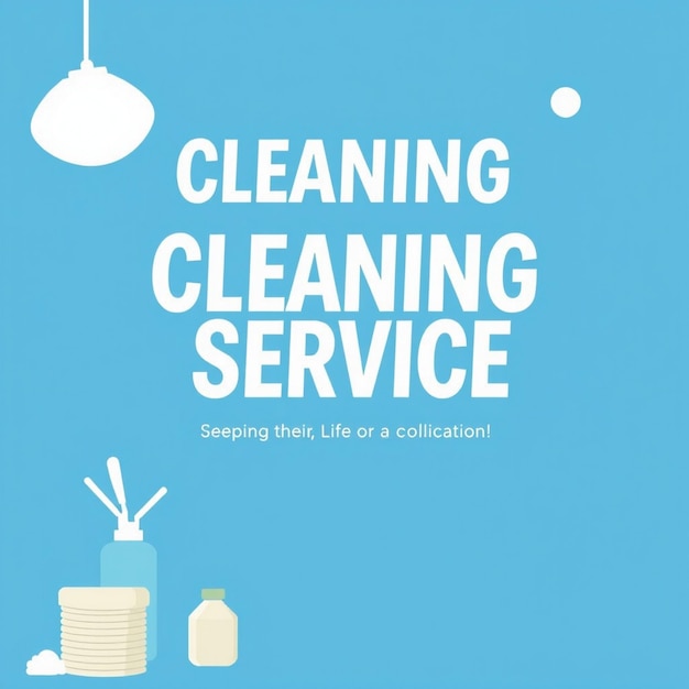 Cleaning service square flyer social media post or instagram banner template