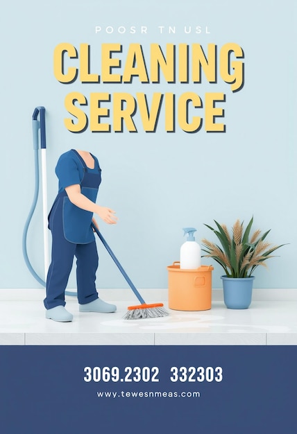 Cleaning service square flyer social media post or instagram banner template