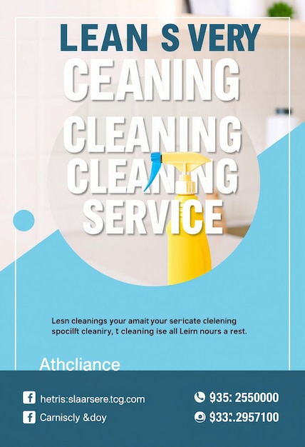 Cleaning service square flyer social media post or instagram banner template