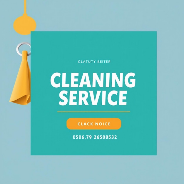 Cleaning service square flyer social media post or instagram banner template