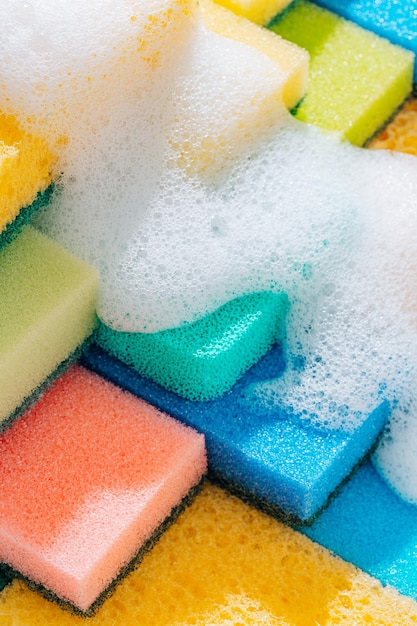 Cleaning sponge background sponges for cleaning different colors and different sizes