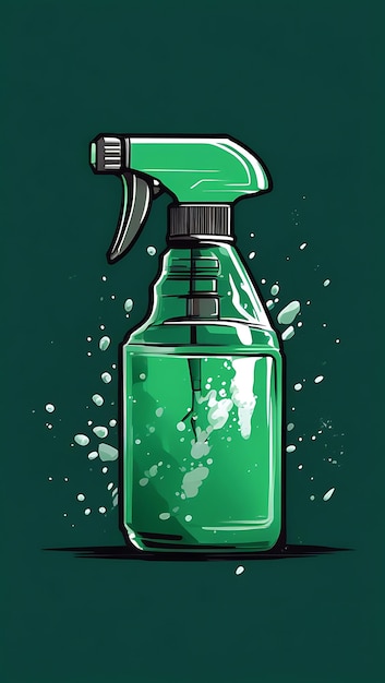 Photo cleaning spray on green a dark and sleek design