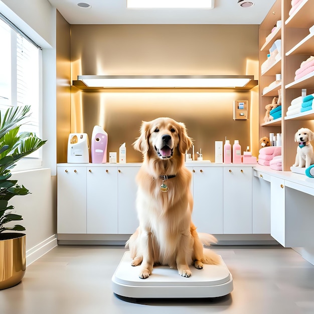 Photo cleanliness and order in a dog grooming salon