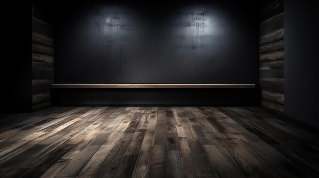 Cleanse light somber divider with shocking chiaroscuro and wooden floor Empower establishment for thing presentation Creative resource AI Generated