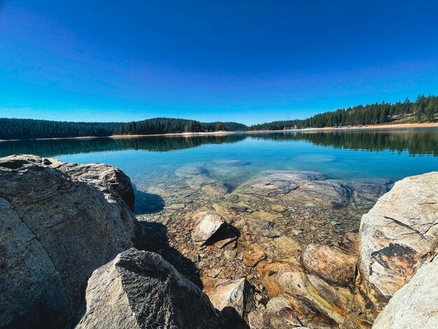 clear blue lake