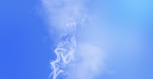 Clear blue sky and smoke over them Abstract background for vacation in nature theme