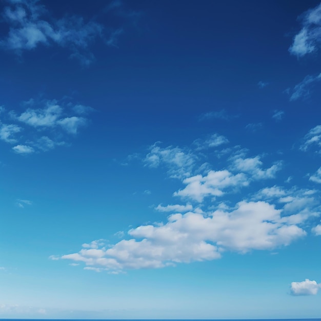 a clear blue sky with some clouds in it