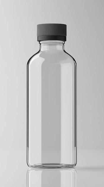 Photo a clear bottle with a white background and a clear lid that says quot clear quot