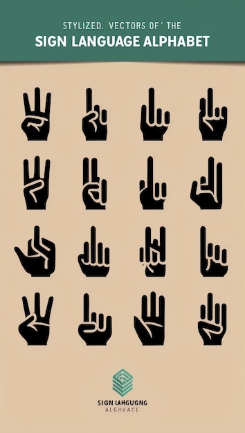 Clear and Detailed Sign Language Alphabet Vectors