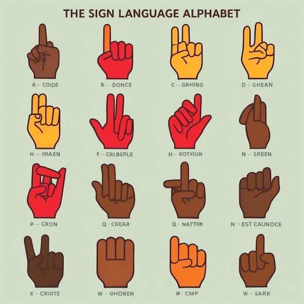 Clear and Detailed Sign Language Alphabet Vectors