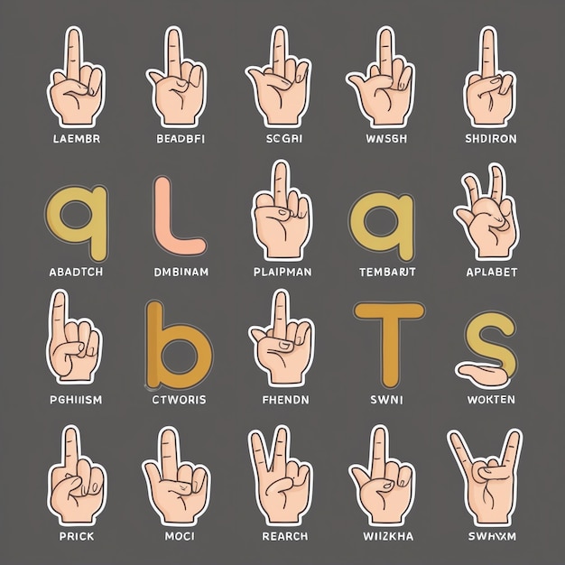 Clear and Detailed Sign Language Alphabet Vectors