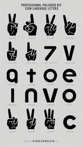 Photo clear and detailed sign language alphabet vectors