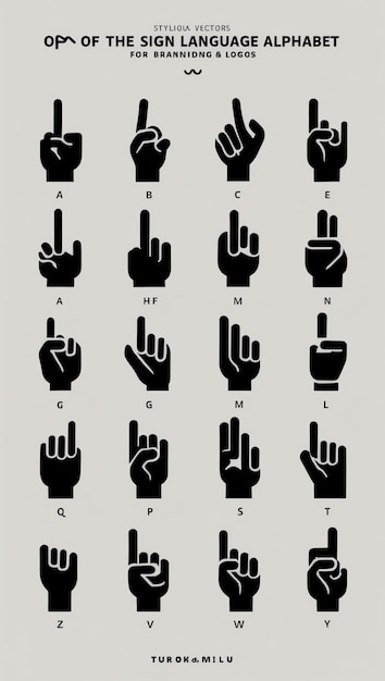 Photo clear and detailed sign language alphabet vectors