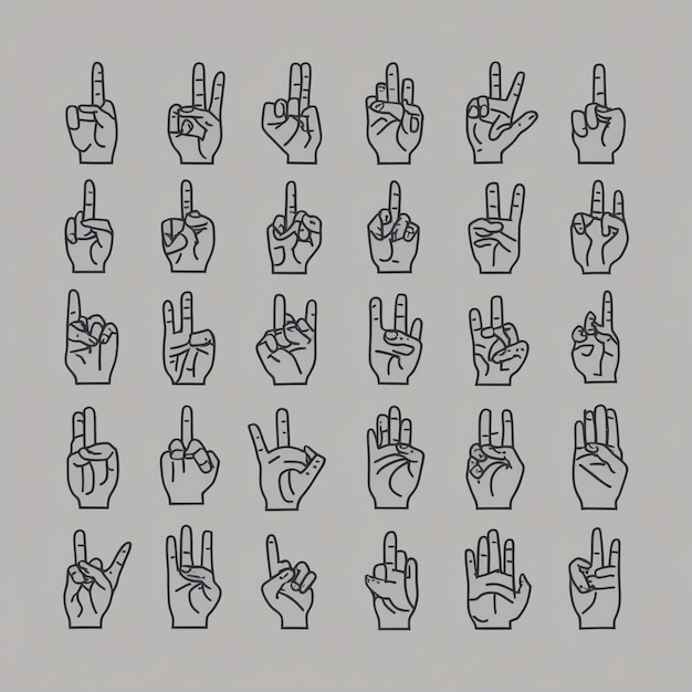 Clear and Detailed Sign Language Alphabet Vectors