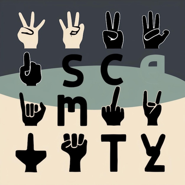 Clear and Detailed Sign Language Alphabet Vectors