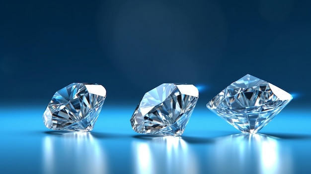 Clear Diamonds on a blue background