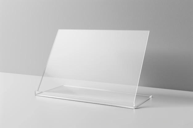 Photo a clear plastic display case sits on a white table the case is empty and has a clean minimalist appearance the table is also white which creates a sense of simplicity and clarity