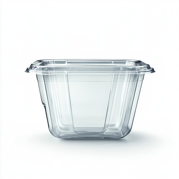 Photo clear plastic food container tray