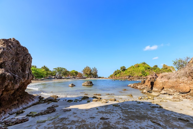 Clear turquoise blue sea at Bo Thong Lang Bay Bang Saphan district Prachuap Khiri Khan Thailand