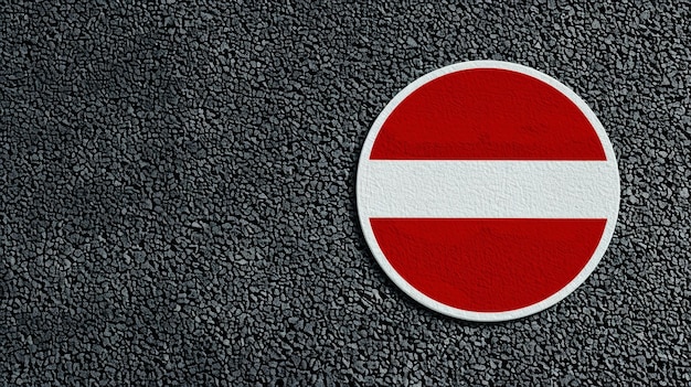 Clear and vivid red and white STOP road sign