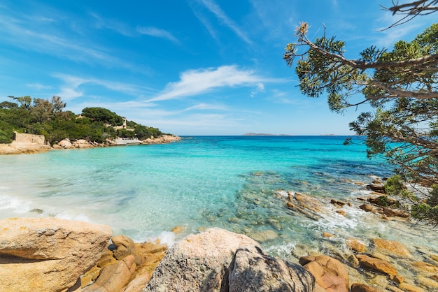 Clear water in Capriccioli beach Sardinia