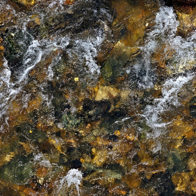 Clear water of a mountain river with a rocky bottom