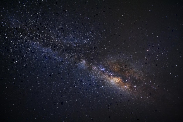 Clearly milky way galaxy at phitsanulok in thailand Long exposure photographwith grain