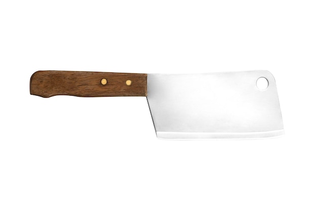 Cleaver knife isolated on white background Meat cleaver knife