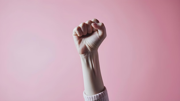 A clenched fist as a symbol of victory in the fight against cancer