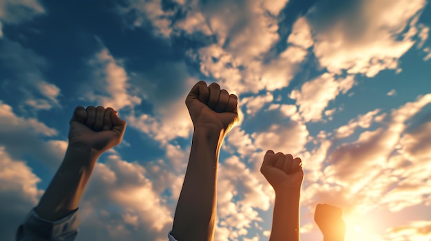 A clenched fists as a symbol of victory in the fight against cancer