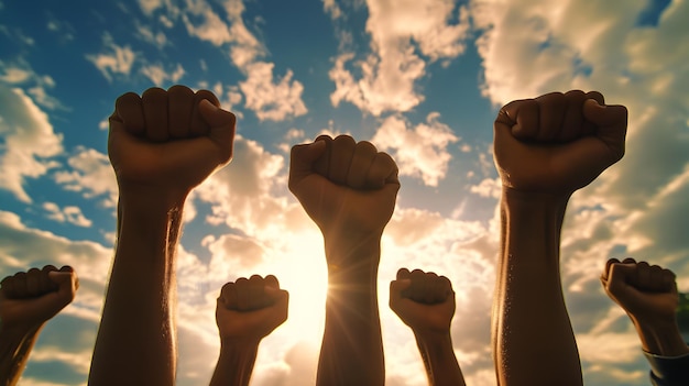 A clenched fists as a symbol of victory in the fight against cancer