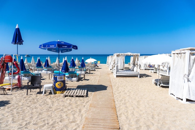 Cleopatra beach with nice sand and blue sea Alanya Antalya Turkey