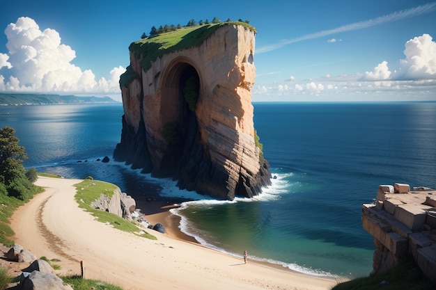 A cliff on the coast of france