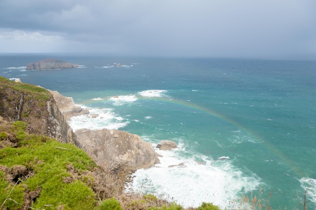 Cliffs of cape Penas landscape Asturias Spain Spanish coastline panorama