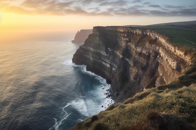 Cliffs of Moher in County Clare Ireland at sunset