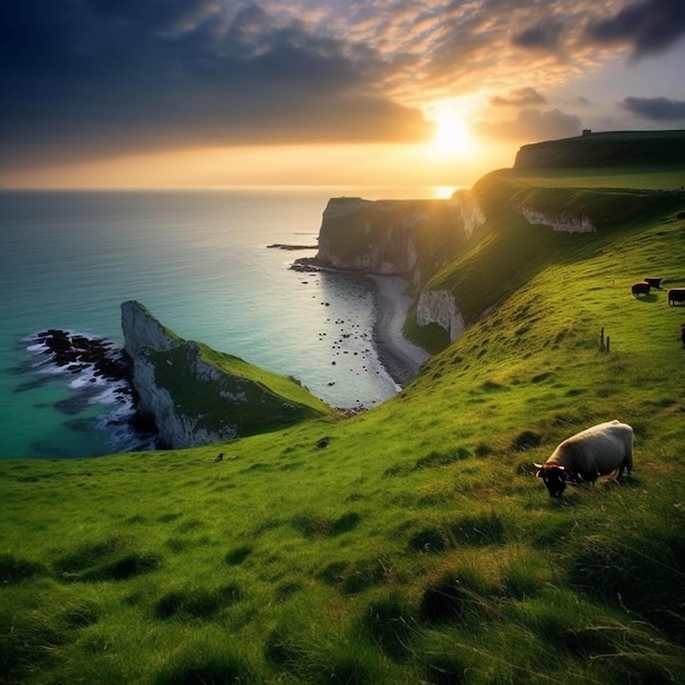 Cliffs of Moher at sunrise County Clare Ireland