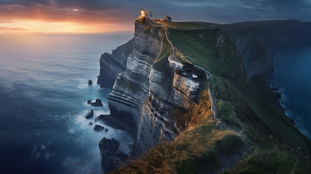 Cliffs of Moher at sunset County Clare Ireland