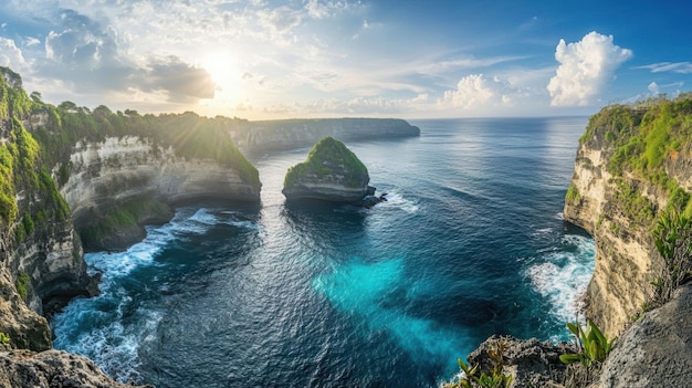 Photo cliffside panorama of nusa penida bali