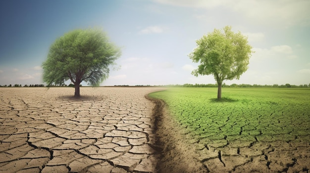 Climate change from drought to green growth