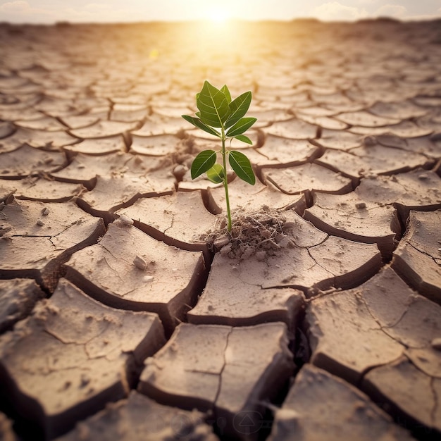 Climate Change Tree on DroughtRidden Land Generative AI