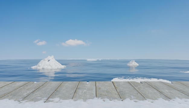 Climate change with melting polar ice